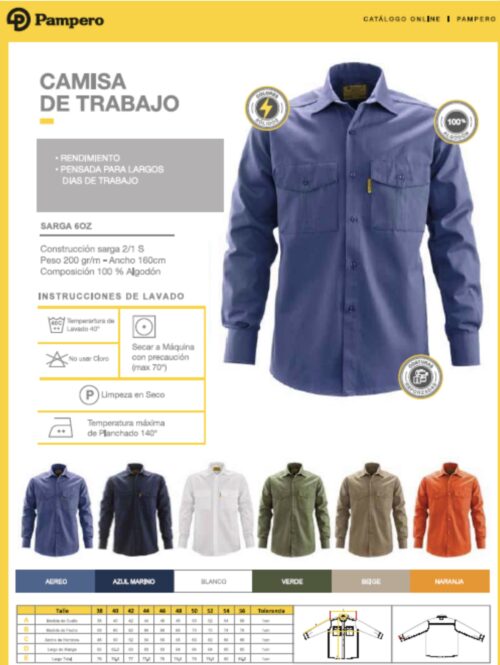 CAMISA "PAMPERO" -LINEA TRABAJO - Imagen 4