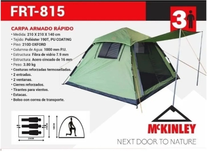 CARPA ARMADO RÁPIDO 3 PERSONAS