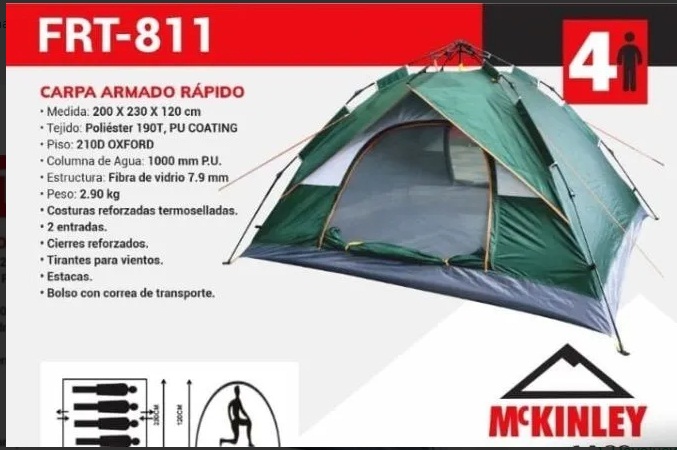 CARPA MCKINLEY 4 PERSONAS AUTOMATICA