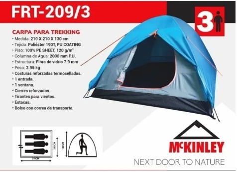 CARPA PARA TREKKING 3 PERSONAS