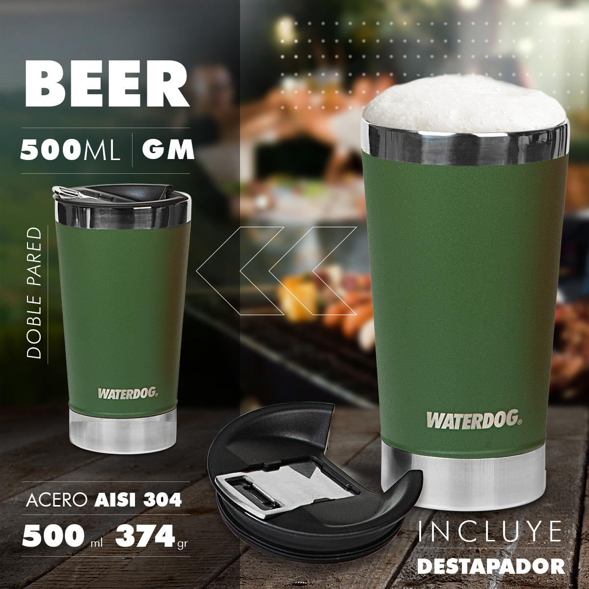 VASO CERVECERO CON TAPA - Imagen 2