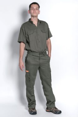 Pantalón cargo con recortes - bols. c/fuelle